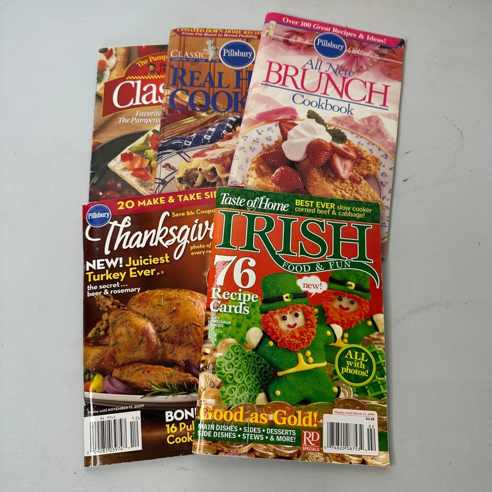 Vintage Pillsbury Pampered Chef Taste of Home Cookbook Magazine Lot  1990-2009
